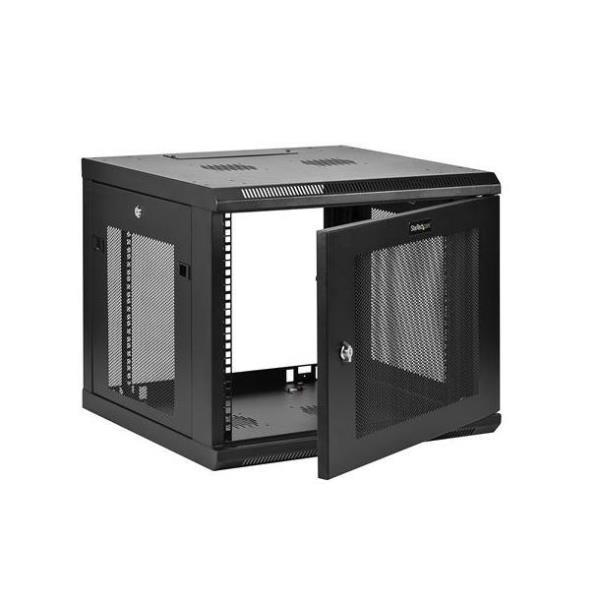 StarTech.com Armadio per Server Rack Montabile a Parete 9U - Armadio a Cerniera fino a 18,9" (48cm) di prof. - Armadio contenitore rack - montaggio a parete - nero - 9U