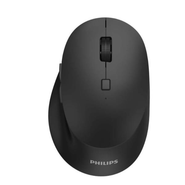 Philips SPK7607B - 6000 Series - mouse - ergonomico - per destrorsi - ottica - 7 pulsanti - senza fili - 2.4 GHz, Bluetooth 3.0, Bluetooth 5.0 - ricevitore wireless USB
