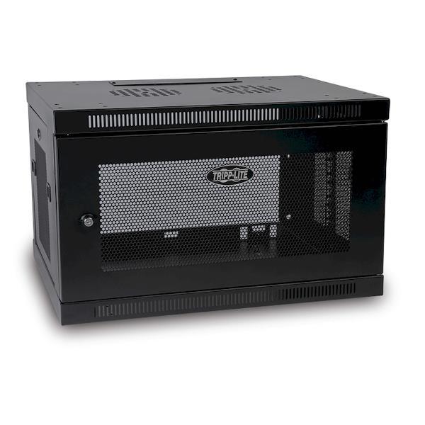 Tripp Lite SmartRack 6U Low-Profile Switch-Depth Wall-Mount Rack Enclosure Cabinet - Rack cabinet - montaggio a parete, montaggio a pavimento - nero - 6U - 19"