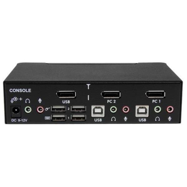 StarTech.com Switch KVM DisplayPort USB professionale a 2 porte con audio - Switch KVM / audio - 2 x KVM / audio - 1 utente locale - desktop - per P/N: DP4N1USB6, IM12D1500P, SVA12M2NEUA, SVA12M5NA