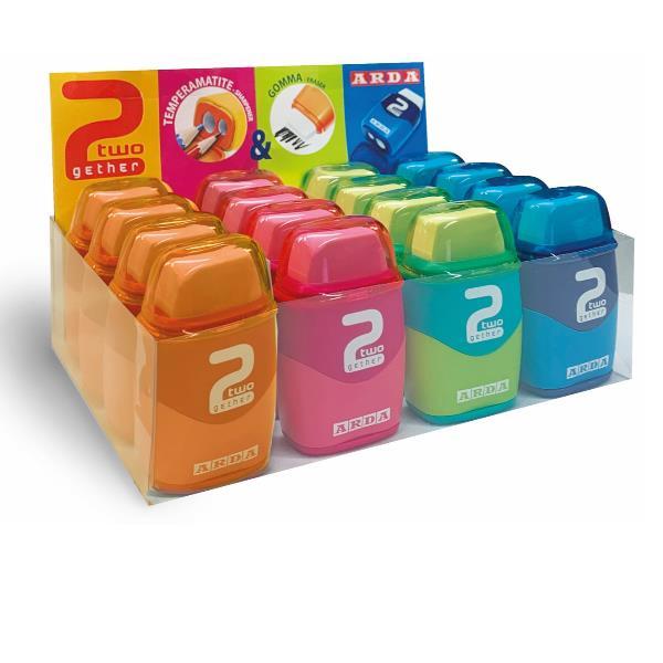 ARDA 2GETHER ESPOSITORE TEMPERAMATITE CON GOMMA COLORI ASSORTITI CONF 16 Pz.