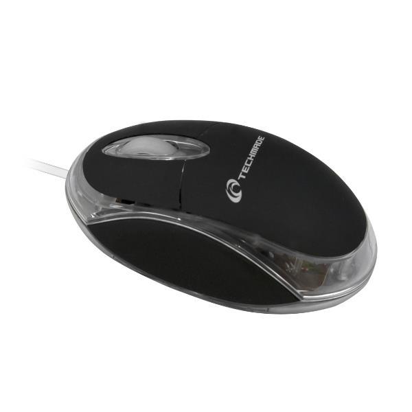 TECHMADE MOUSE OTTICO USB 800 DPI NERO/TRASPARENTE