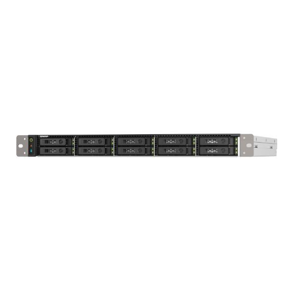 QNAP TS-h1090FU - Server NAS - 10 alloggiamenti - montabile in rack - SATA 6Gb/s / PCIe (NVMe) / U.2 - RAID RAID 0, 1, 5, 6, 10, 50, JBOD, 60 - RAM 128 GB - 25 Gigabit Ethernet / 2.5 Gigabit Ethernet - iSCSI supporto - 1U