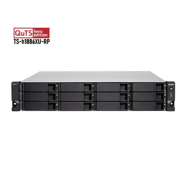 QNAP TS-H1887XU-RP - Server NAS - 18 alloggiamenti - montabile in rack - SATA 6Gb/s - RAID 0, 1, 5, 6, 10, 50, JBOD, 60 - RAM 32 GB - 2.5 Gigabit Ethernet / 10 Gigabit Ethernet - iSCSI supporto - 2U