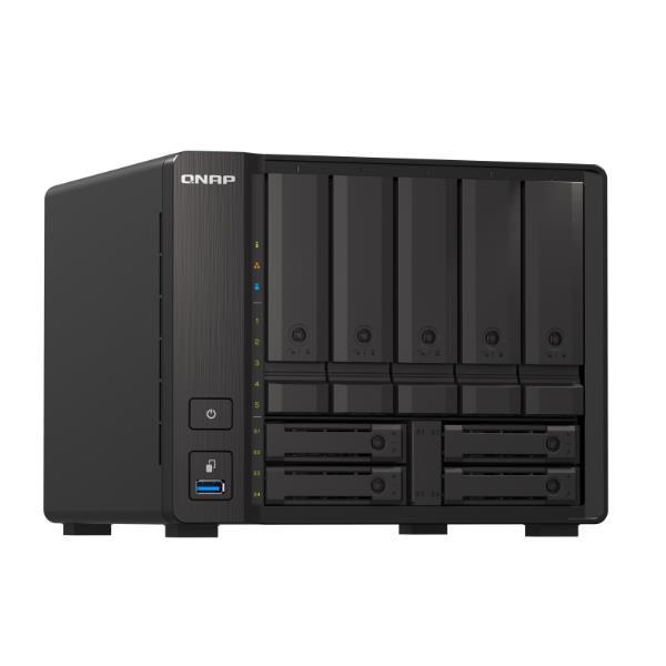 QNAP TS-H973AX-8G - Server NAS - 9 alloggiamenti - SATA 6Gb/s - RAID 0, 1, 5, 6, 10, 50, JBOD, 60, RAID TP - RAM 8 GB - 2.5 Gigabit Ethernet / 10 Gigabit Ethernet - iSCSI supporto