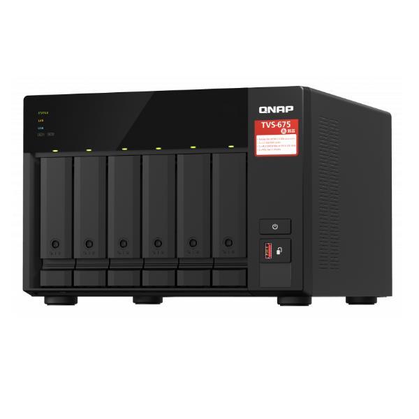 QNAP TVS-675 - Server NAS - 6 alloggiamenti - SATA 6Gb/s - RAID 5, 6, 10 - RAM 8 GB - Gigabit Ethernet / 2.5 Gigabit Ethernet - iSCSI supporto