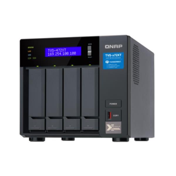 QNAP TVS-H474 - Server NAS - 4 alloggiamenti - SATA 6Gb/s - RAID 0, 1, 5, 6, 10, JBOD, RAID TP, TM - RAM 8 GB - Gigabit Ethernet / 2.5 Gigabit Ethernet - iSCSI supporto
