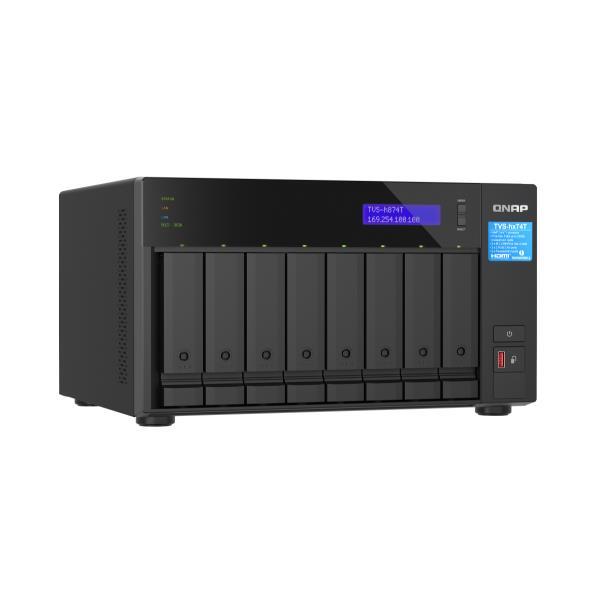 QNAP TVS-h874T - Server NAS - 8 alloggiamenti - SATA 6Gb/s - RAID RAID 0, 1, 5, 6, 10, 50, JBOD, 60 - RAM 64 GB - 2.5 Gigabit Ethernet - iSCSI supporto