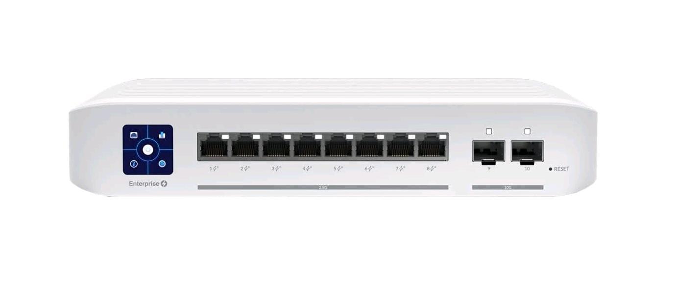 Ubiquiti UniFi Enterprise 8 PoE, Gestito, L3, 2.5G Ethernet (100/1000/2500), Supporto Power over Ethernet (PoE), Montaggio rack, Montabile a parete