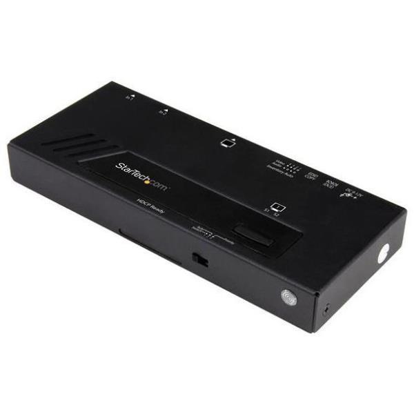 StarTech.com VS221HD4KA, Nero, 1280 x 720 (HD 720), 1920 x 1080 (HD 1080), 1920 x 1200 (WUXGA), 2560 x 1600 (WQXGA), Attività, Potenza, 3840 x 2160 Pixel, IR, 7.1 canali