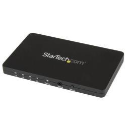 StarTech.com Switch Commutatore automatico a 4 porte HDMI con case in alluminio e supporto MHL - 4k 30Hz, HDMI, Alluminio, Nero, 3840 x 2160, 1280 x 720 (HD 720), 1920 x 1080 (HD 1080), 1920 x 1200 (WUXGA), 2560 x 1600 (WQXGA), 3840 x 2160 Pixel, 7.1 cana