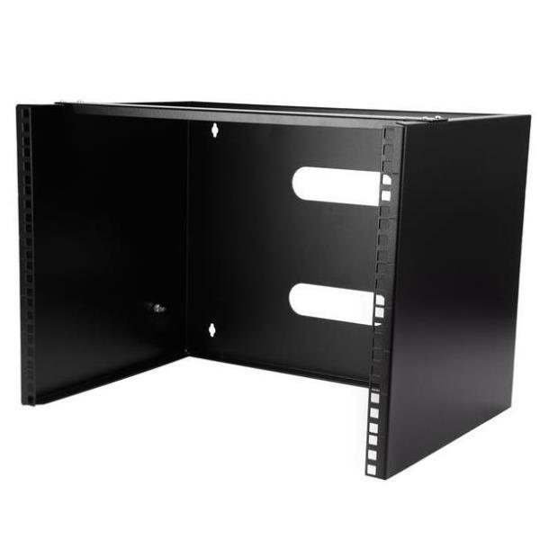 StarTech.com Staffa Rack 19" 8U a Parete - Profondità 35 cm Profilo Basso - Rack 19 pollici per Switch, Patch Panel, Server e Dispositivi IT - Portata 36 Kg - Nero (WALLMOUNT8) - Armadio - montaggio a parete - nero - 8U - 12"