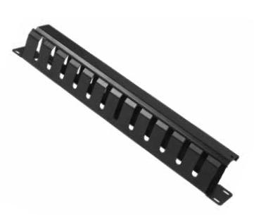 WP RACK - Pannello gestione cavi rack con coperchio - nero, RAL 9005 - 1U - 19"