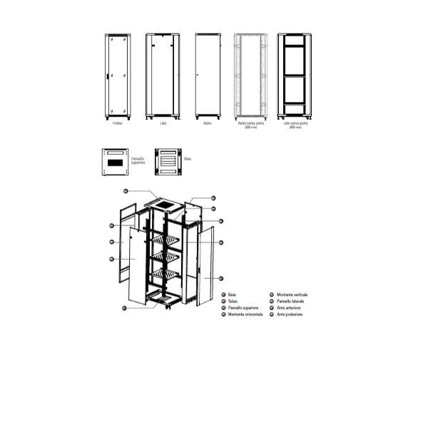 WP RACK RNA NETWORK SERIES - Rack - cabinet - nero, RAL 9005 - 27U - 19"