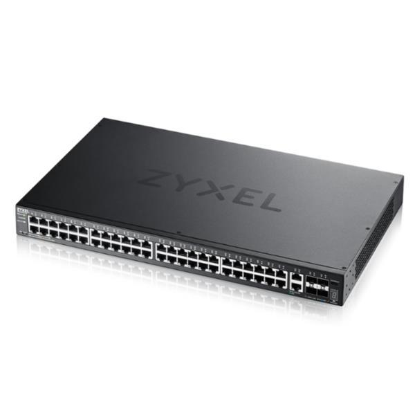 Zyxel XGS2220 Series XGS2220-54 - Switch - L3 access, NebulaFLEX Cloud - gestito - 48 x Gigabit Ethernet + 6 x 10 Gigabit (uplink) - desktop, montabile su rack
