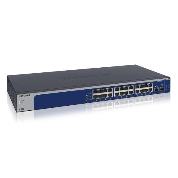 NETGEAR Plus XS724EM - Switch - intelligente - 22 x 100/1000/2.5G/5G/10GBase-T + 2 x SFP+ 10 Gigabit combo - desktop, montabile su rack