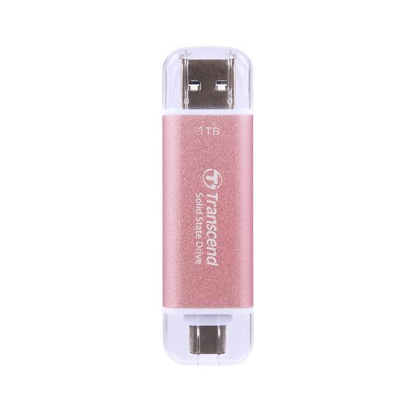 Transcend ESD310P - SSD - 1 TB - esterno (portatile) - USB 3.2 Gen 2x1 (USB-C connettore) - rosa
