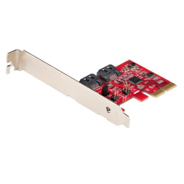 STARTECH SCHEDA DI ESPANSIONE PCIE SATA 2 PORTE 6GBPS PROFILO ALTO/BASSO CONTROLLER RAID SATA ASM1062R ADATTATORE PCI EXPRESS SATA ROSSO