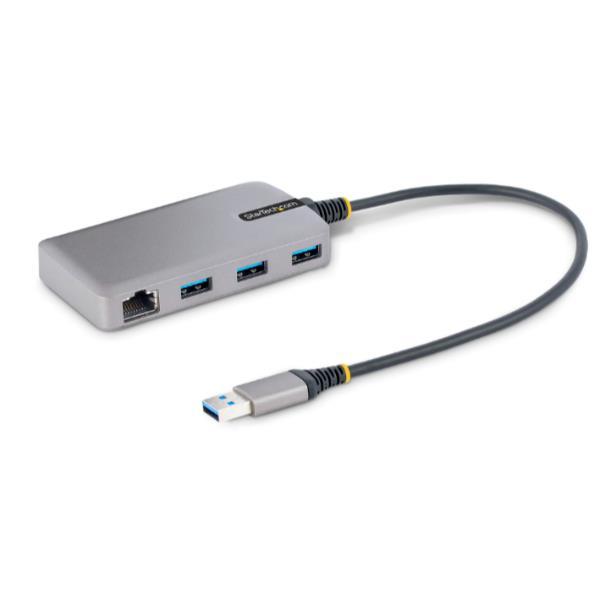 StarTech.com 3-Port USB Hub with Ethernet, 3x USB-A …