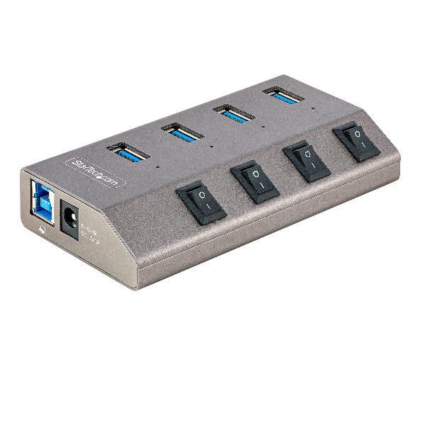 Startech Hub USB-C a 4 Porte Alimentato con Interruttori Individuali