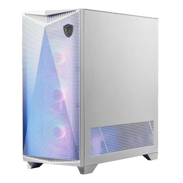 MSI MPG GUNGNIR 300R AIRFLOW CASE MIDI TOWER 3+1 VENTOLE INSTALLATE 120MM ILLUMINAZIONE LED PANNELLO IN VETRO TEMPERATO COLORE WHITE