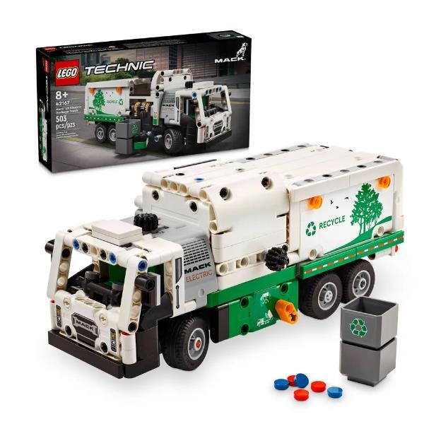 LEGO TECHNIC CAMION SPAZZATURA MACK LR ELECTRIC DOTATO DI MOVIMENTI REALISTICI