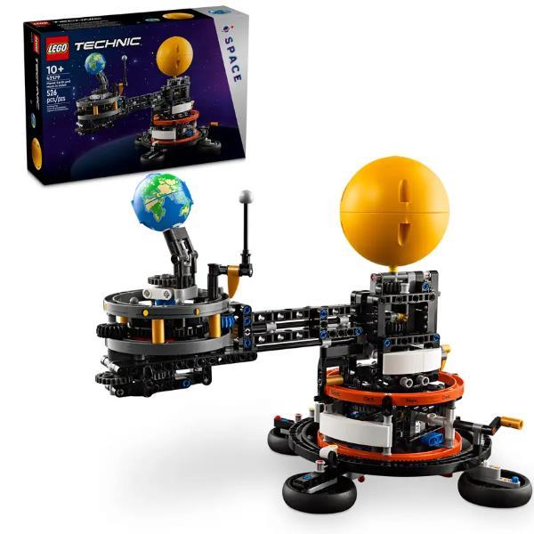 LEGO TECHNIC PIANETA TERRA E LUNA IN ORBITA SISTEMA SOLARE DA COSTRUIRE CON PIANETI SOLE E FUNZIONE DI ROTAZIONE