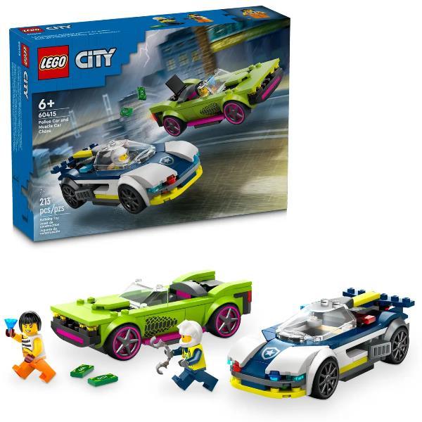 LEGO CITY INSEGUIMENTO DELLA MACCHINA DA CORSA SET CON 2 MODELLINI DI AUTO E 2 MINIFIGURE