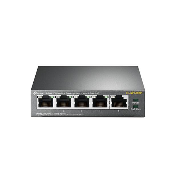 TP-Link TL-SF1005P - Switch - unmanaged - 5 x 10/100 (4 PoE) - desktop - PoE (58 W)