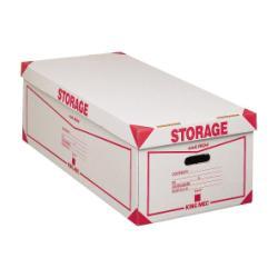 KING MEC STORAGE SCATOLA ARCHIVIO IN CARTONE 410X270X780 mm COL. BIANCO/ROSSO CONF 8 Pz.