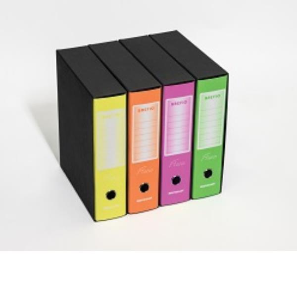 BREFIOCART REGISTRATORE FORMATO PROTOCOLLO 285X350X80 mm COL. ARANCIO FLUO CONF 12 Pz.