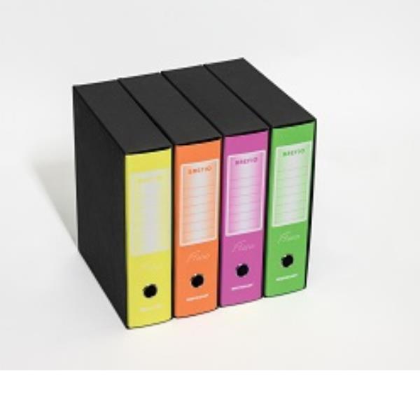 BREFIOCART REGISTRATORE FORMATO PROTOCOLLO 285X350X80 mm COL. GIALLO FLUO CONF 12 Pz.