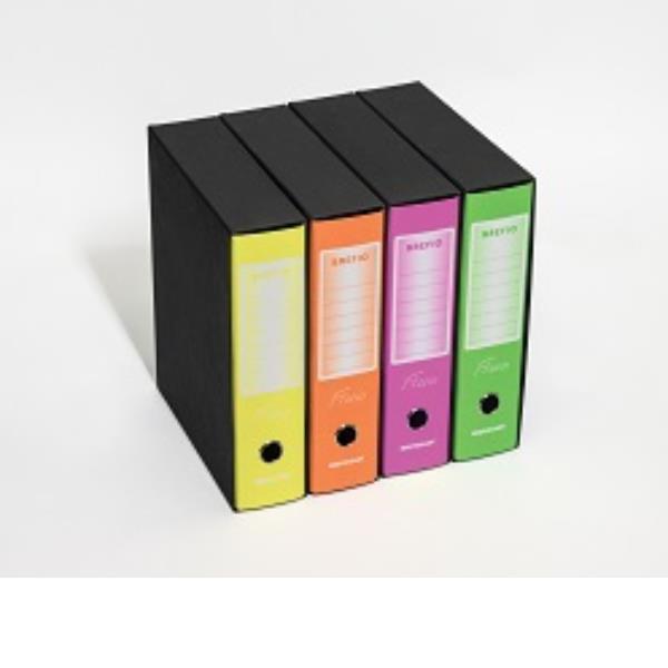 BREFIOCART REGISTRATORE FORMATO PROTOCOLLO 285X350X80 mm COL. ROSA FLUO CONF 12 Pz.