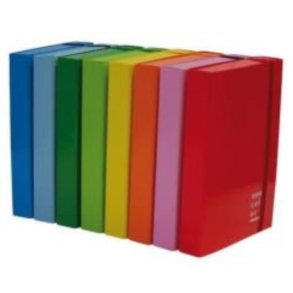BREFIOCART NEW COLOR CARTELLA 3 LEMBI CON ELASTICO PIATTO 250X350 mm DORSO 3 CM GIALLO