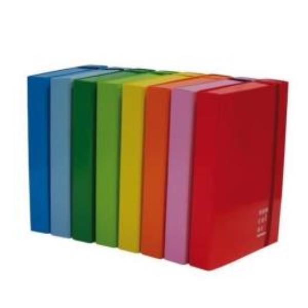 BREFIOCART NEW COLOR CARTELLE C/ELASTICO PIATTO IN CARTONCINO PLASTIFICATO 250X350MM A4 DORSO 5CM COL. GIALLO