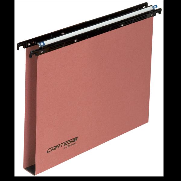 BERTESI CARTESIO CARTELLE SOSPESE PER CASSETTO IN CARTONCINO INTERASSE 390MM FONDO A U COL. ARANCIO CONF 50 Pz.
