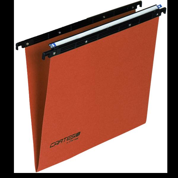 BERTESI ARTESIO CARTELLE SOSPESE PER ARMADIO IN CARTONCINO INTERASSE 390MM FONDO A V COL. ARANCIO CONF 50 Pz.