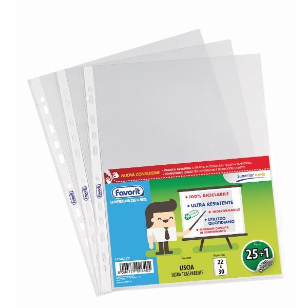 Favorit SUPERIOR - Busta trasparente - per 220 x 300 mm - trasparente (pacchetto di 26)