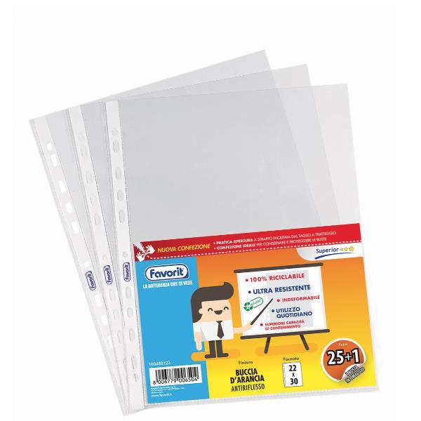 Favorit SUPERIOR - Busta trasparente - per A4 - trasparente (pacchetto di 26)
