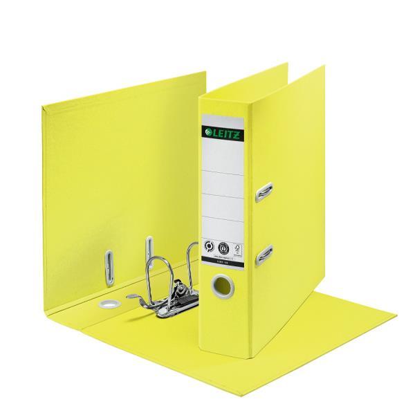 Leitz 180° - Cartellina con meccanismo a leva - larghezza dorsale 80 mm - per A4 - capacità 600 fogli - giallo