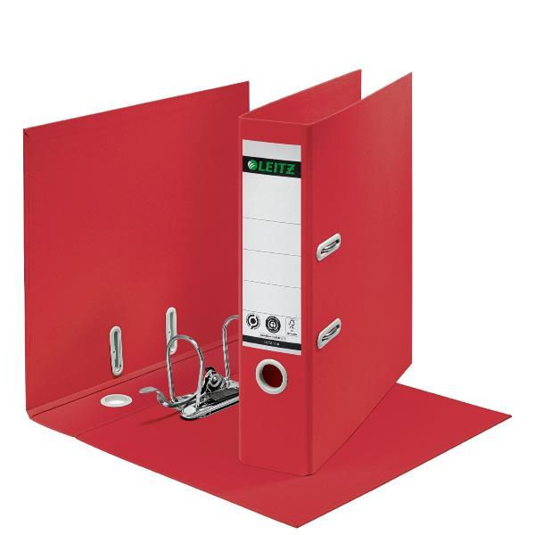 Leitz 180° - Cartellina con meccanismo a leva - larghezza dorsale 80 mm - per A4 - capacità 600 fogli - rosso