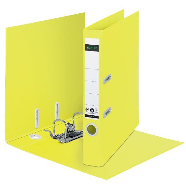 Leitz 180° Recycle - Cartellina con meccanismo a leva - larghezza dorsale 55 mm - per A4 - capacità 350 fogli - giallo