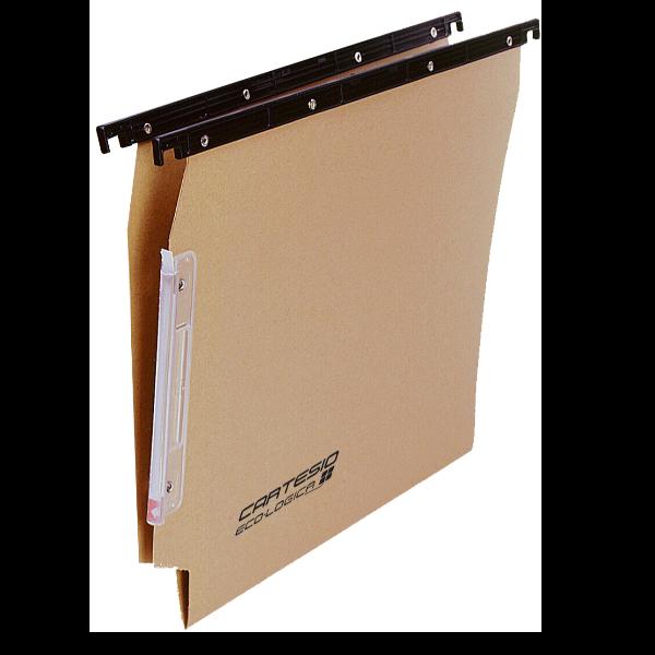 BERTESI CARTESIO CARTELLE SOSPESE PER ARMADIO IN CARTONCINO ECOLOGICO INTERASSE 330MM FONDO A V COL. AVANA CONF 100 Pz.