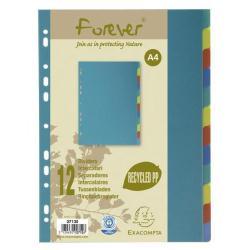 Exacompta Nature Future - Divisorio - 12 parti - per A4 Maxi - con schede - assortiti variegati
