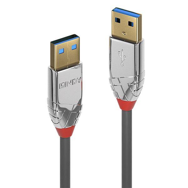 Lindy CROMO - Cavo USB - USB Tipo A (M) a USB Tipo A (M) - USB 3.0 - 2 m - di forma rotonda - grigio