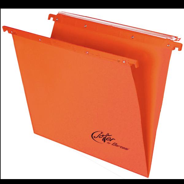 BERTESI JOKER CARTELLE SOSPESE PER CASETTO IN CARTONCINO ECOLOGICO INTERASSE 398MM FONDO A V ARANCIO CONF 25 Pz.