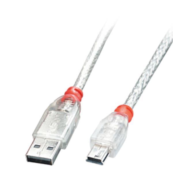 LINDY CAVO USB 2.0 A/MINI-B, TRASP. 0,5M