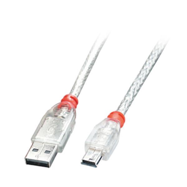 LINDY CAVO USB 2.0 A/MINI-B, TRASP. 2M