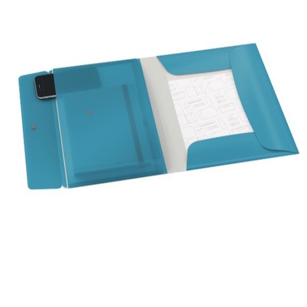Leitz Cosy Mobile - Cartelletta a 3 lembi - per A4 - capacità 150 fogli - blu calm