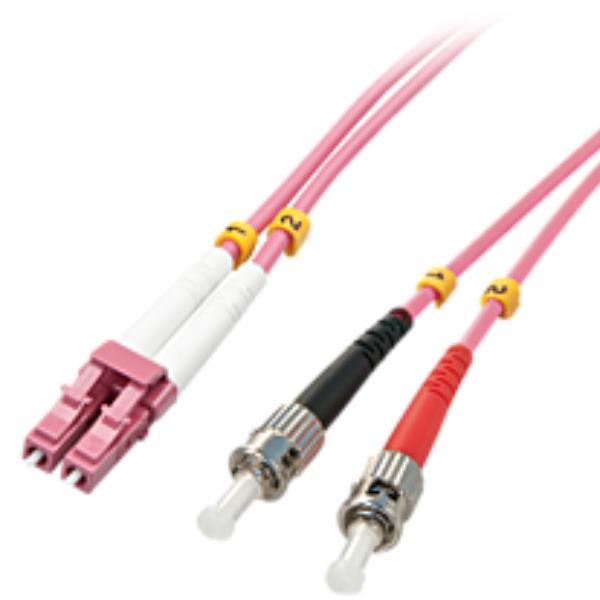 Lindy - Cavo patch - ST multi-mode (M) a LC multi-mode (M) - 1 m - fibra ottica - duplex - 50 / 125 micron - OM4 - senza alogeni - viola